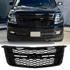 For 2015-2020 Tahoe/Suburban LT Honeycomb Front Grille Gloss Black Frame picture