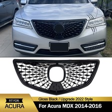 Upgrade 2022 Style Front Bumper Grille Grill For Acura MDX 2014-2016 Gloss Black picture