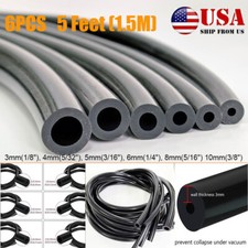 5FT 6PCS 3/4/5/6/8/10MM Car Automotive Silicone Vacuum Tubing Hose line Kit picture