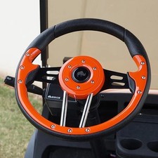 Red Hawk RHOX Aviator 4 Steering Wheel Orange Grip 13 Inch Diameter Premium Car picture
