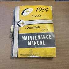 Vintage 1959 Lincoln Continental Maintenance Manual Mark IV picture