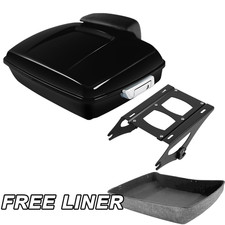 Vivid Black Chopped Trunk Backrest Mount Rack Fit For Harley Street Glide 14-Up picture