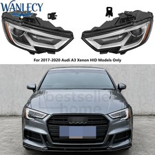 Pair Xenon/HID Headlights For 2017-2020 Audi A3 w/Bulb Non-AFS Left+Right picture