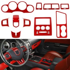 10X Red Full Set Interior Cover Trims Kit For Dodge Challenger 09-14 Accessories picture