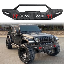 Steel Front Bumper w/LED Lights For 07-23 Jeep Wrangler JK/JL 20-23 Gladiator JT picture