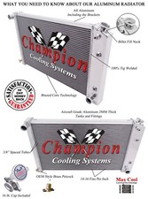 Champion Racing 3 Row Aluminum Radiator For 1970 - 88 Chevy/GM Cars picture