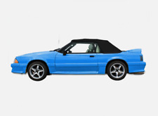 1991-93 Ford Mustang Convertible Soft Top w/ DOT Approved Glass Window, BLACK picture