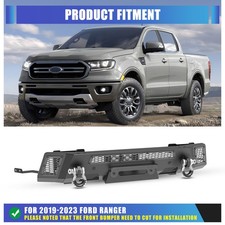 Black Steel Front Bumper For 2019 2020 2021 2022 2023 Ford Ranger w/ Winch Plate picture