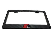 1x*S Sport LOGO* 3D Emblem Real 3K TwillWeave CARBON FIBER License Plate Frame B picture