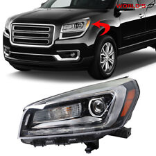 For 2013-2016 GMC Acadia Projector Headlight Halogen W/LED Tube Black Left Side picture