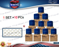 ⭐GENUINE⭐ Engine Oil Filter & Washers 10PACK for GASOLINE Hyundai/Kia 2630035505 picture