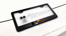 Black / Color V Power BLACK Stainless-Steel License Plate Frame fit Cadillac picture