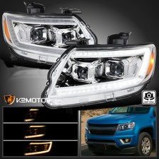 Fits 2015-2022 Chevy Colorado LED DRL Switchback Sequential Projector Headlights picture