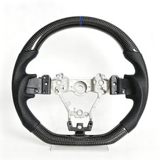 Real Carbon Fiber Steering Wheel Fit 15-21 Subaru WRX STI IMPREZA Blue Stitching picture