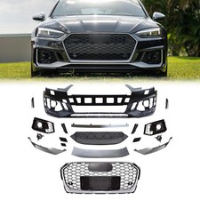 For 2017-2019 Audi A5 Facelift To RS5 Style Front Bumper Kit W/ Silver Grille picture