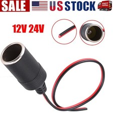 12V/24V DC Car Cigarette Lighter Charger Adapter Cable Female Socket Plug picture