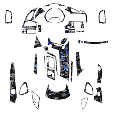 50Pcs Corvette C7 full interior forged spotted blue carbon fibre kit trim 14-19 picture