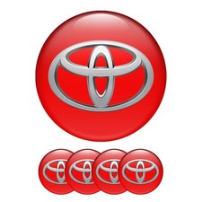 4x red 56mm Wheel Center Hub Decal Sticker Toyota Camry Corolla Supra celica picture