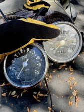 Large bulk lot of vintage British motorcycle parts. Smiths gauges, Lucas etc picture