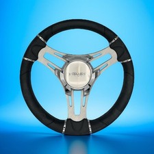 Verona Boat Steering Wheel Gray Brushed Aluminum Spokes | Gussi Italia picture