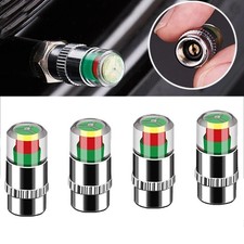 4 X Car Tyre Valve Stem Cap With Pressure Indicator Monitor Sensor 32-to-35 PSI picture