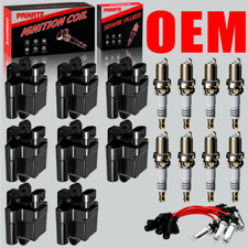 Brand 8X OEM Ignition Coil & Spark Plug & Wire For Chevy GMC 4.8L 5.3L 6.0L 8.1L picture