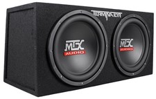 MTX Terminator TNE212D 1200 Watt 2 Ohm Dual 12” Subwoofers/Subs + Sealed Sub Box picture