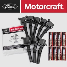 8p OEM Motorcraft Ignition Coil DG508 & Spark Plug SP479 For Ford F150 4.6 5.4L. picture