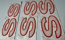 1997 Camaro SS 30th Anniversary Fender/Rear Emblem set White w/ Orange Outline picture