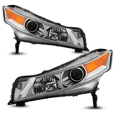 For 2009-2014 Acura TL Sedan OE Style Chrome HID Headlights Assembly Pair L+R picture