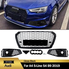 Honeycomb Front Bumper Grill Fog Light Grille Covers For 2019 Audi A4 S-Line S4 picture