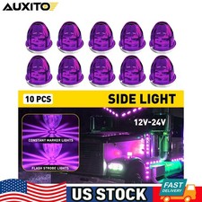 10Pc Round LED Watermelon Lights Purple Flash Truck Trailer Clearance Side Lamp picture