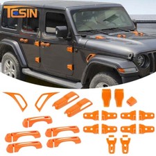 37pc Orange Door Handle/Hinge Cover Trims Kit Overlay For Jeep Wrangler JL 18-25 picture