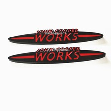 2x 9CM RED BLACK 3D JOHN COOPER WORKS Badge Sticker for MINI Cooper S R50 R53 picture