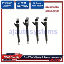 4X 0445110126 33800-27900 Diesel Fuel Injector Fits Hyundai Kia For Cummins picture
