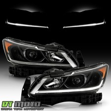  ALL BLACK For 2016-2017 Honda Accord Halogen w/ LED DRL Projector Headlights picture