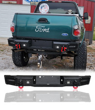Vijay For 1997-2003 Ford F150 Flareside Steel Rear Bumper With LED Lights&D-Ring picture
