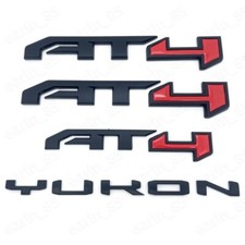 4PCS AT4 Yukon Matte Black Door Tailgate Emblem Fit 2021-2025 GMC Yukon Yukon XL picture