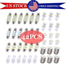 White 42PCS Car Interior Combo LED Map Dome Door Trunk License Plate Light Bulbs picture