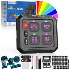 MICTUNING RGB 4 Gang Switch Panel 12v LED Circuit Control Relay System Box Truck picture