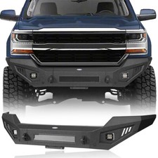 Fit 2016 2017 2018 Chevy Silverado 1500 Offroad Front Steel Bumper w/ LED Lights picture