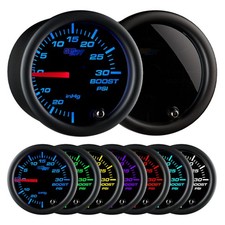 GlowShift 30 PSI Turbo Boost/Vac Gauge Kit w/ Silicone Hose, Tinted 7 Color picture
