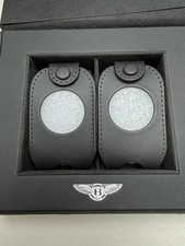 Genuine Bentley Leather Key Fob Case Set (2) Black Original Bentley Gift Box picture
