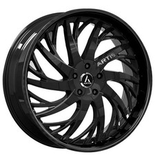 24x9 Artis Wheels Decatur Gloss Black Rims (4pcs) A1 picture