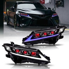 Pair Red Devil Eye LED Headlight For Toyota Camry 2018-2024 Head Lamp Sequential picture