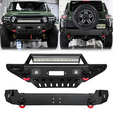 Vijay Front/Rear Bumper W/Winch Plate&LED Lights For 2007-2014 Toyota FJ Cruiser picture