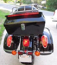 Black Motorcycle Trunk Tail Box Pack For Kawasaki W/ Tail Light& Backrest& Rack picture