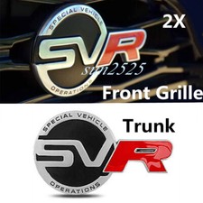 2X Metal Sport SVR Front Grill Grille Emblem & Silver Rear Trunk Badge Sticker picture