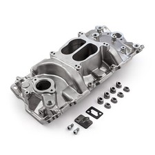 Polished LowRise Intake Manifold for 1957-1995 Chevy SBC 350 5.7 (Non EGR) picture