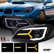 Fit 2006-2007 Subaru Impreza WRX STI Smoke Projector Headlights LED Sequential picture